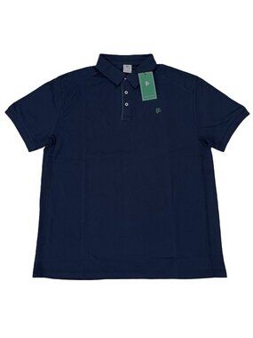 Men's Navy Polo Shirt XL Organic Cotton Short Sleeve Collared NWT